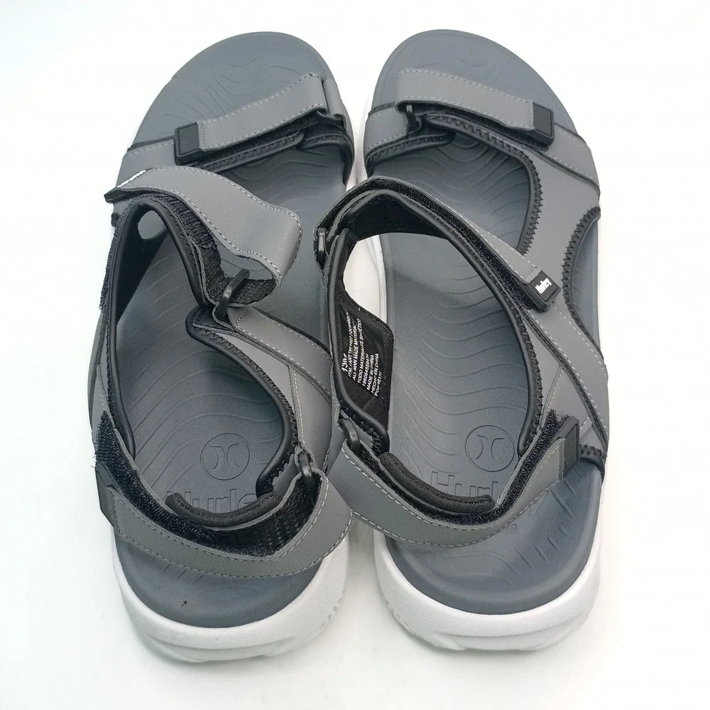 Hurley Oceanside Sport Sandal Men Size 13 Grey Black Adjustable Straps 1961927